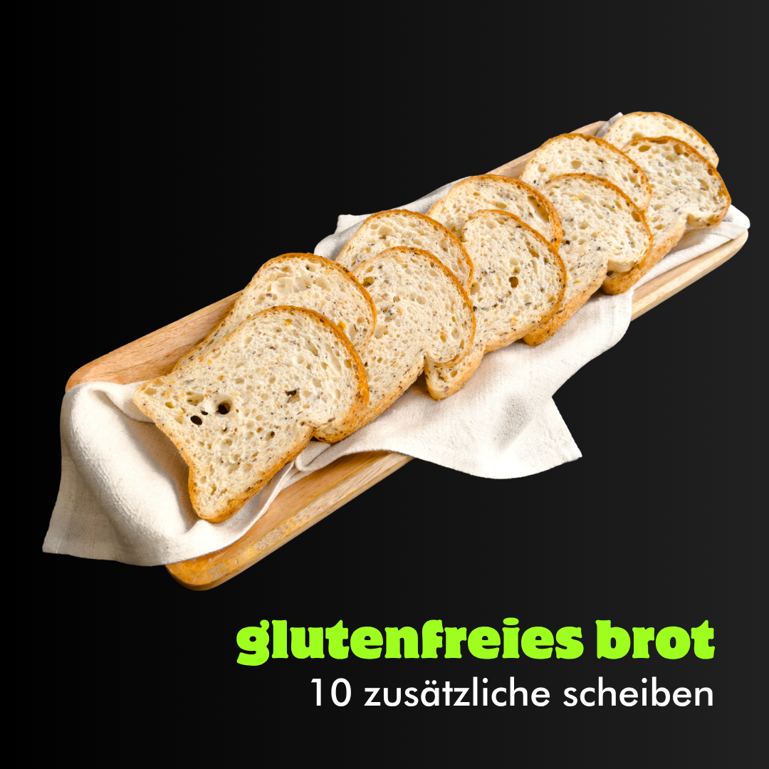 10 zusätzliche Scheiben glutenfreies Brot