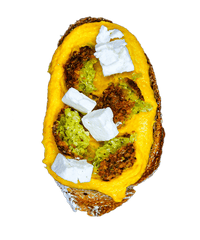 Mango-Hummus, Falafel, Feta