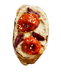 Baba Ghanoush, Schmortomate, Olive