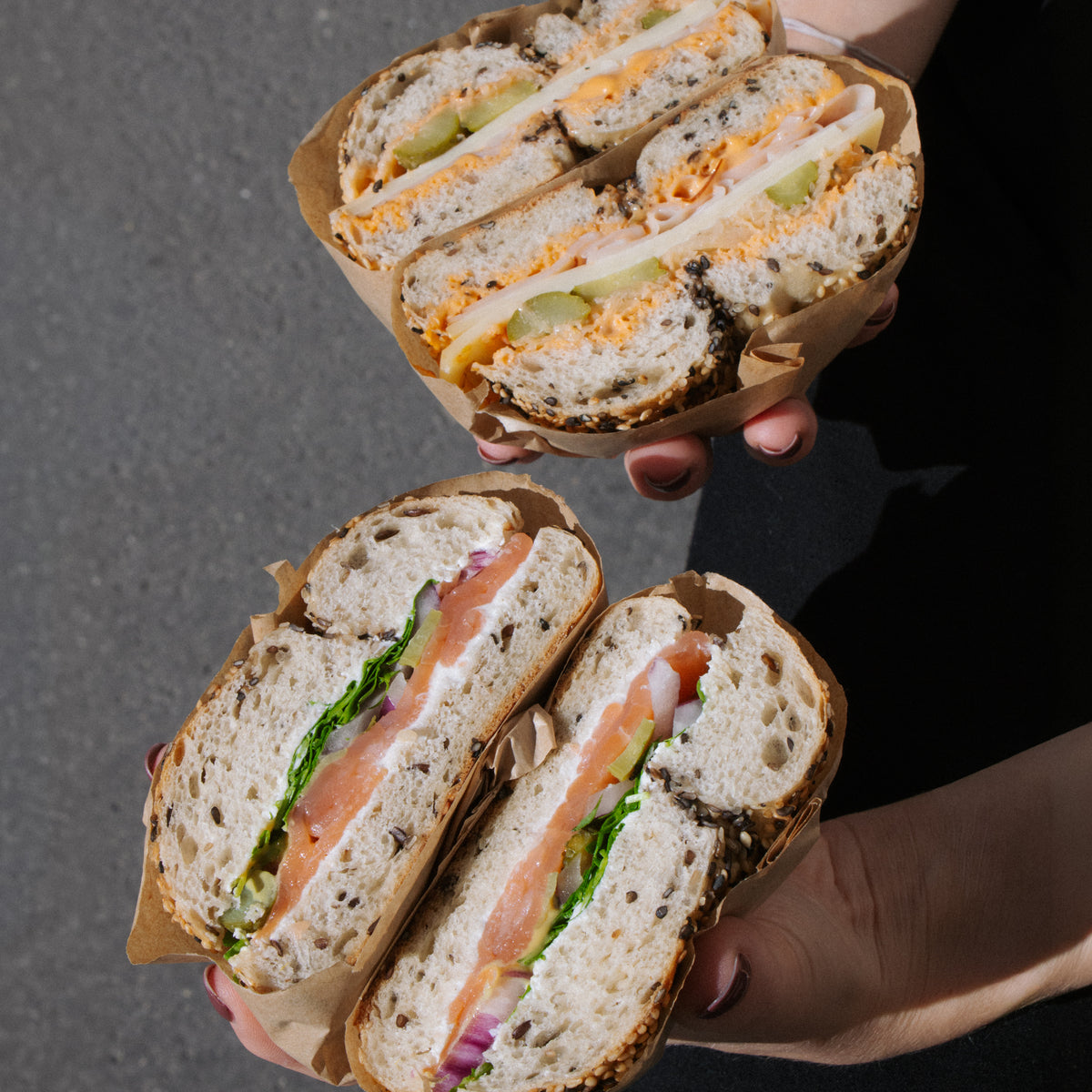 Lachs und Pute Bagel-Box