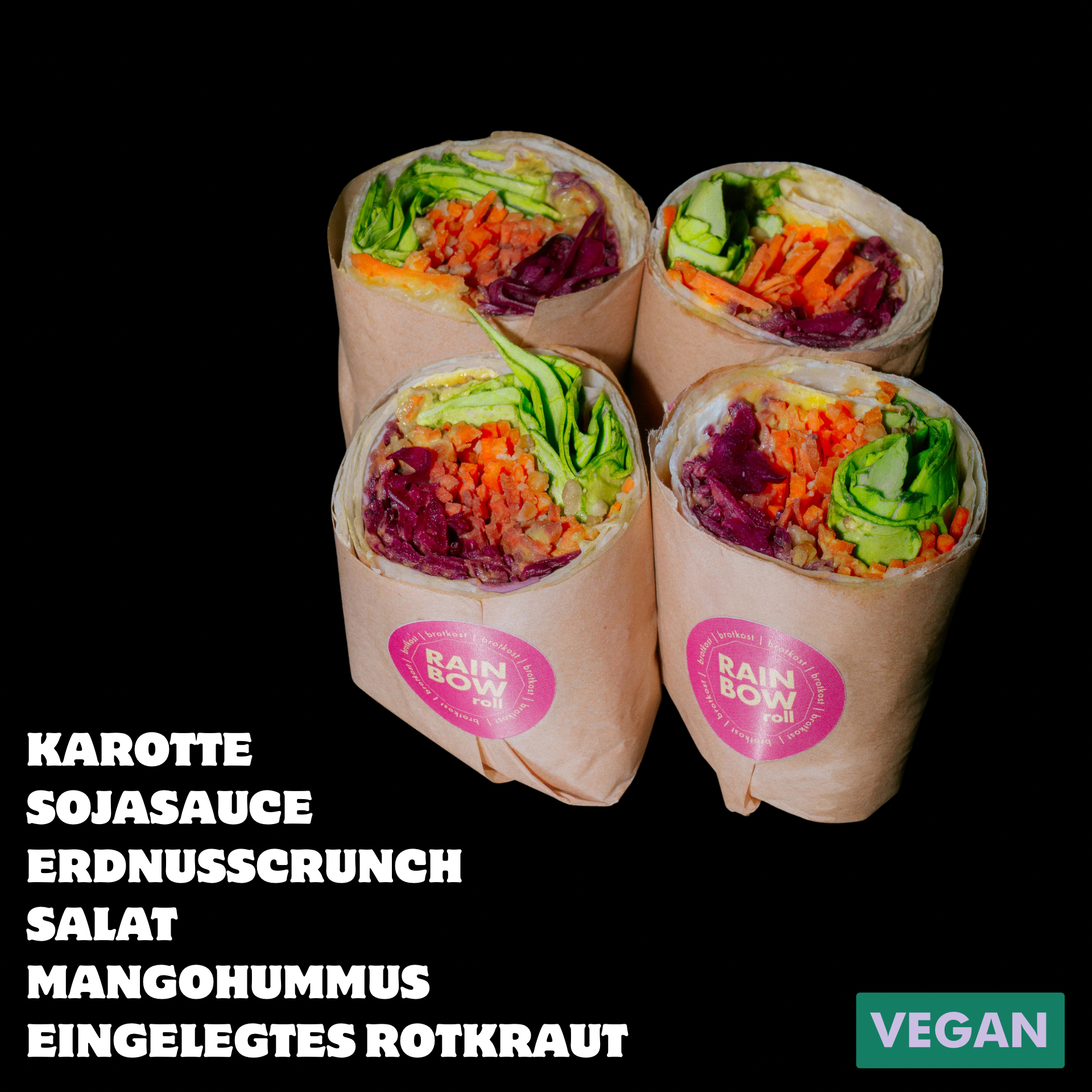 Rainbow-Roll (8 Wrap-Hälften)